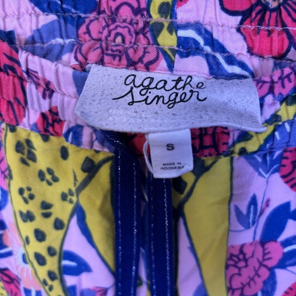 Agathe Singer Pink with‎ Floral and Leopard Pajama PJ Pants Small - Picture 5 of 6